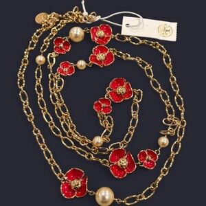 Elegant Tory Burch Fleur Rosary Necklace